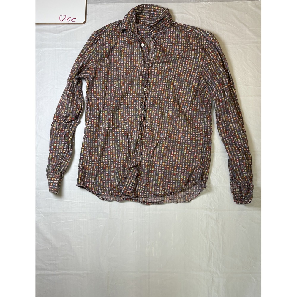 Mens Deasigual long sleeve button up dress shirt, size Medium, brown
